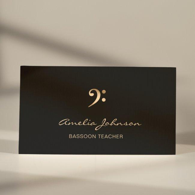Bass Clef Music Teacher Gold&black Professional Business Invitations