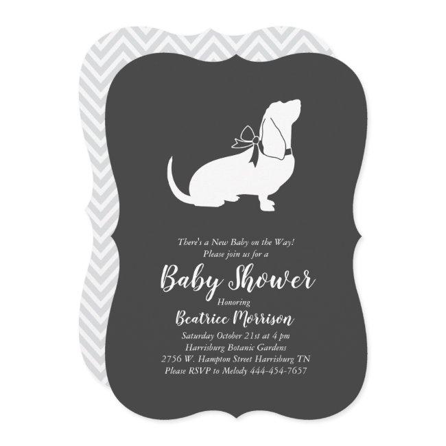 Basset Hound Dog Baby Shower Gender Neutral Invitation