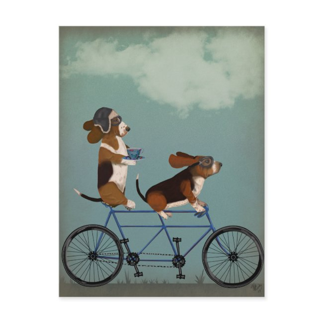 Basset Hound Tandem Postinvitations
