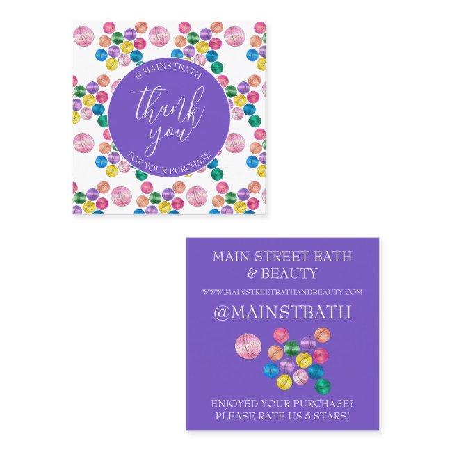 Bath Bomb Business Thank You For Your Purchase Square Business Invitations