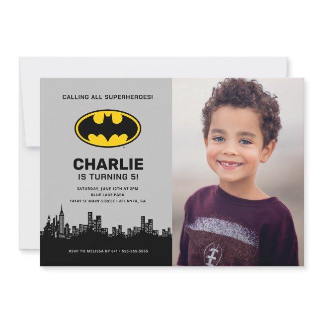 Batman - Gotham City | Boys Birthday - Photo Invitation