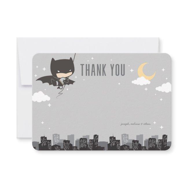 Batman Super Hero First Birthday Thank You Invitation