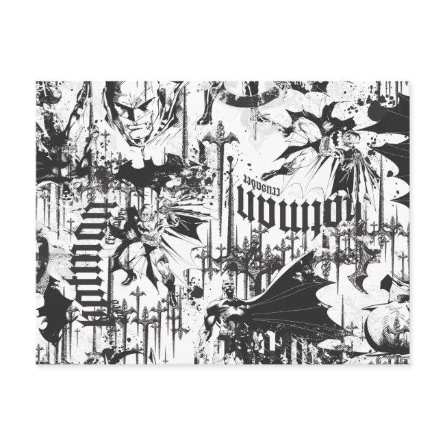 Batman Urban Legends - Caped Crusader Pattern Bw Postinvitations
