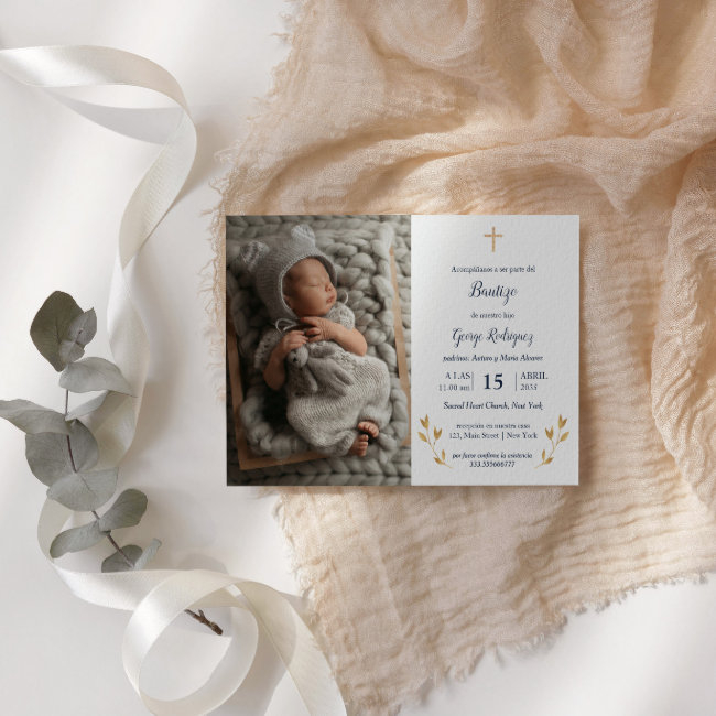 Bautizo Niño Invitacione De Bautizo Niño Baptism Invitation