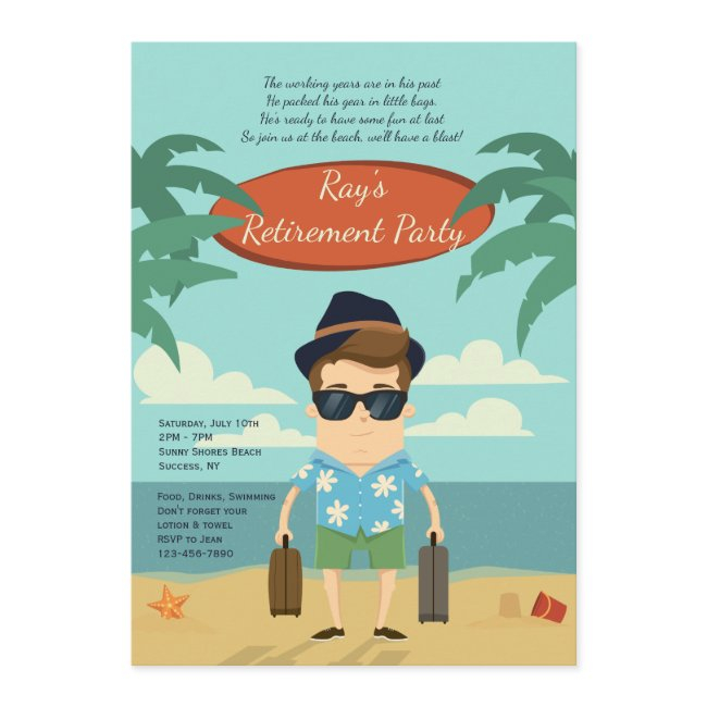 Beach Retirement Party Invitation