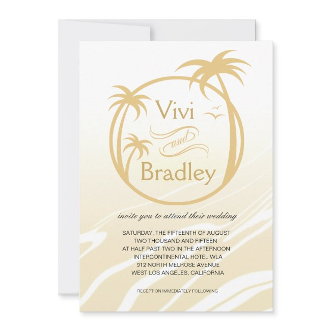 Beach Surf Palm Logo Wedding | Sand Invitation