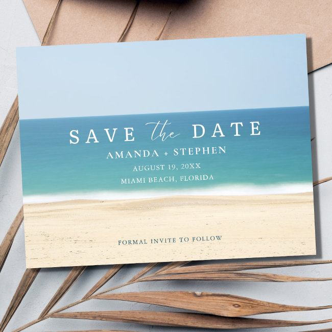 Beach Vow Renewal Save The Date Announcement Postinvitations