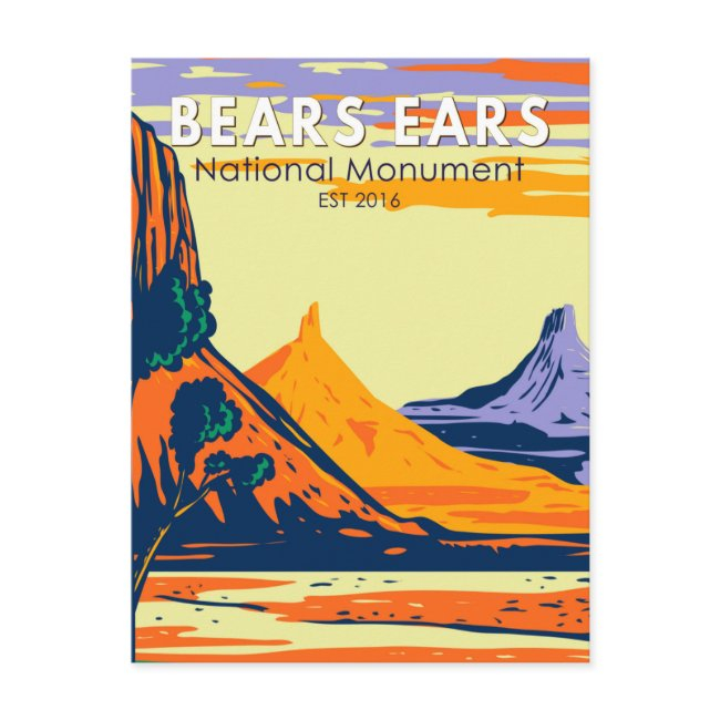 Bears Ears National Monument Utah Retro Postinvitations