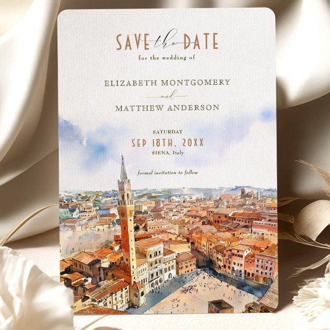 Beautiful Siena, Italy Save-the-date Invitation