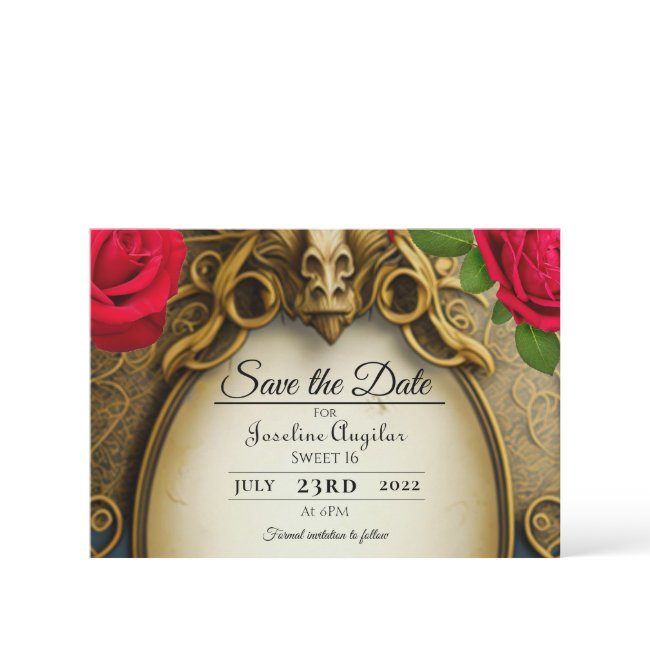 Beauty And The Beast Sweet 16 Save The Date