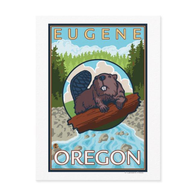 Beaver & River - Eugene, Oregon Postinvitations