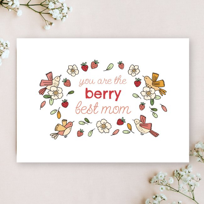 Berry Best Mom Strawberry Mother's Day Holiday Invitations