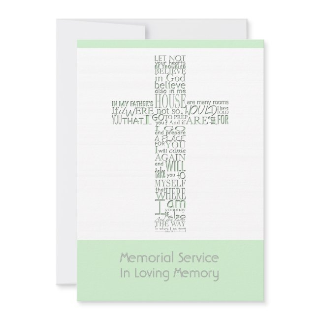 Bible Verses From John 14 Memorial Service 10 Invitation