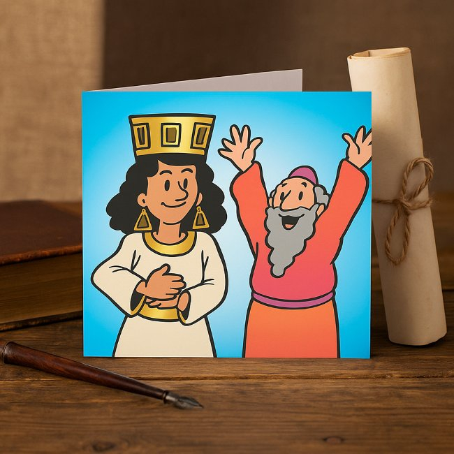 Biblical Queen And Prophet Faith-based Characters Invitation