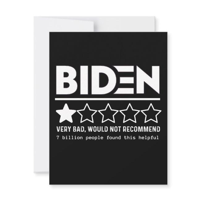 Biden Very Bad Would Not Recommend T-shirt Save The Date