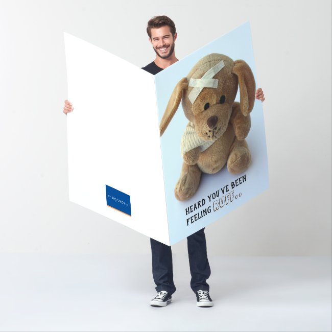 Big Cute Sick Teddy Dog Get Well Postinvitations Invitations