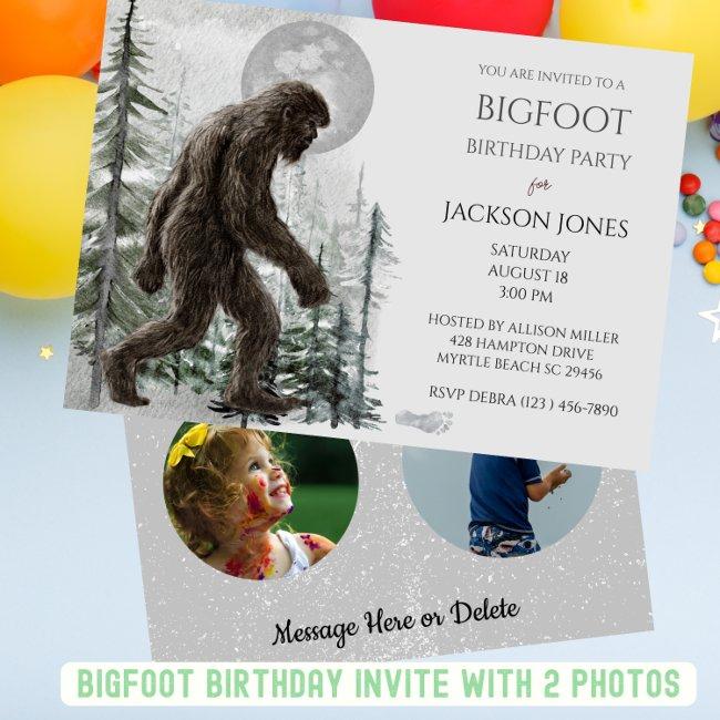 Big Foot/ Sasquatch Two Photo Birthday Party  Invitation
