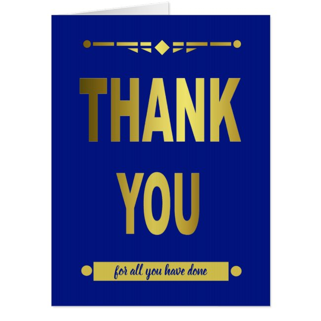 Big Thank You Appreciation Blue Typography Invitations