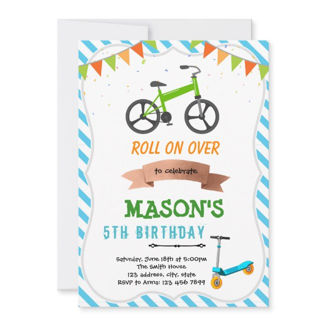 Bike And Scooter Party Invitation