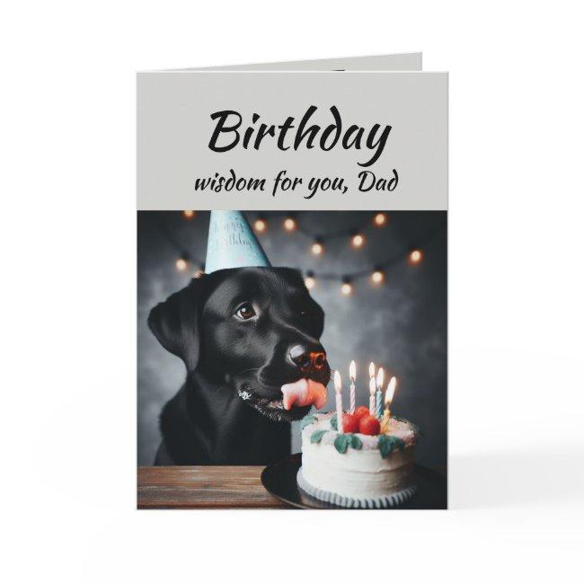 Birthday Dad Fun Wisdom Lab Dog Invitations