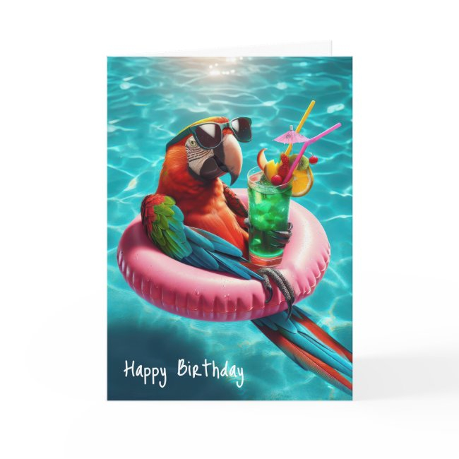 Birthday Parrot With Drink Invitations