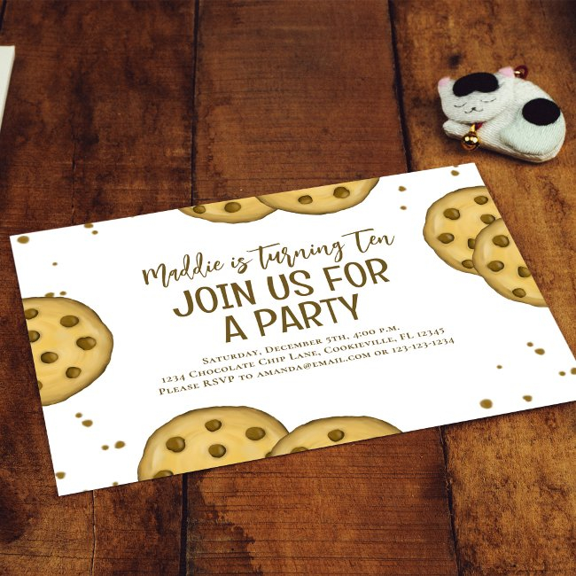 Birthday Party Cute Cookie Invitation