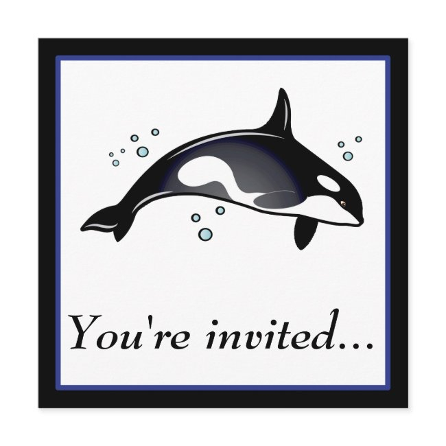 Birthday Party Invitation With Orca Whale