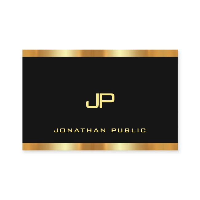 Black And Gold Modern Monogram Template Luxury Business Invitations
