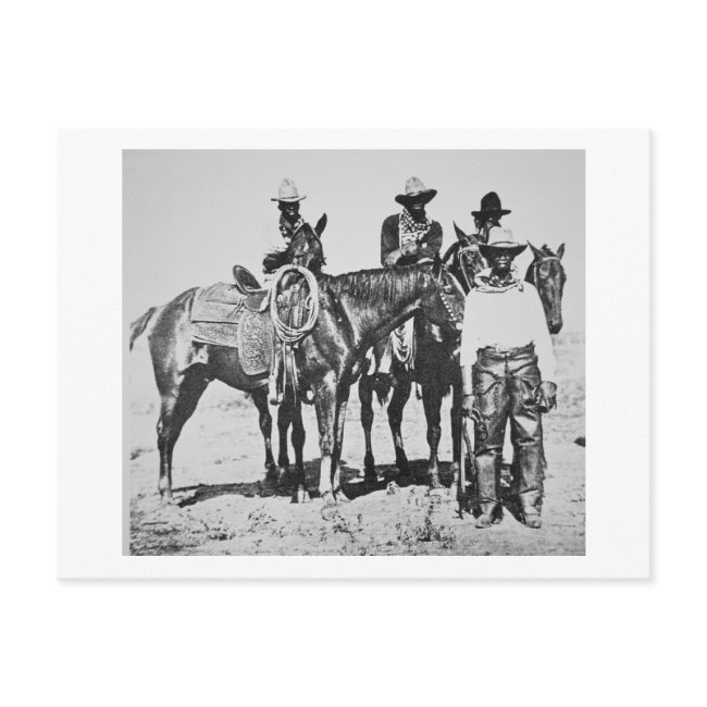 Black Cowboys At Bonham, Texas, C.1890 (b/w Photo) Postinvitations