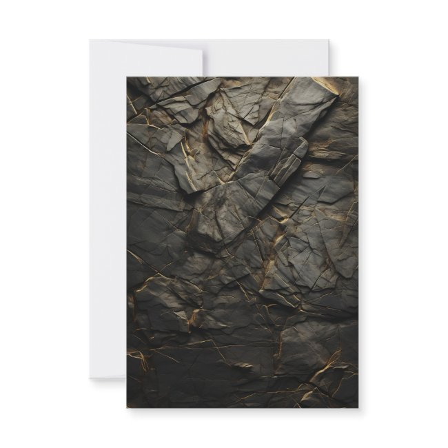 Black Cracked Stone Invitation