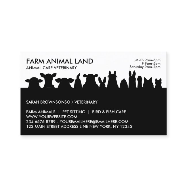 Black Farm Animal Appointment Visit Veterinarian Business Invitations