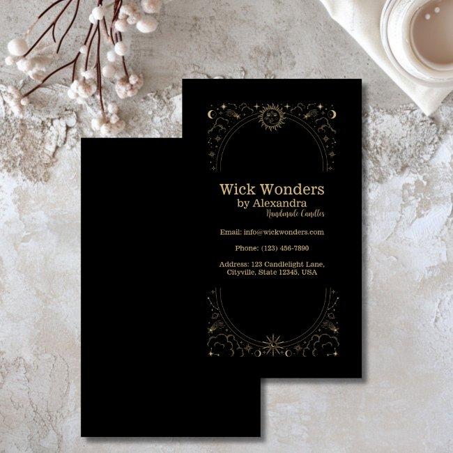Black Gold Magical Apothecary Candle Business Invitations