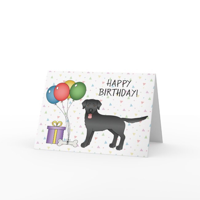Black Labrador Retriever Cute Dog Happy Birthday Invitations