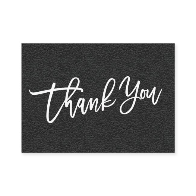Black Leather Hand Written Thank You Customer Enclosure Invitations