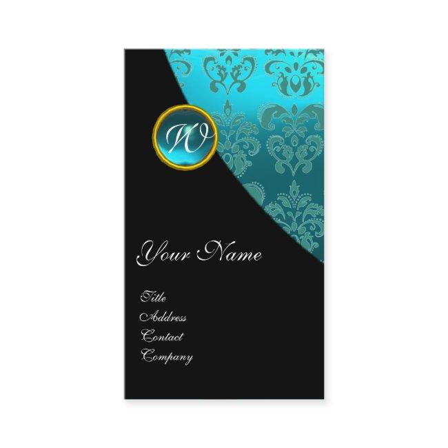 Black Red Blue Bicycle Wedding Damask Monogram Business Invitations