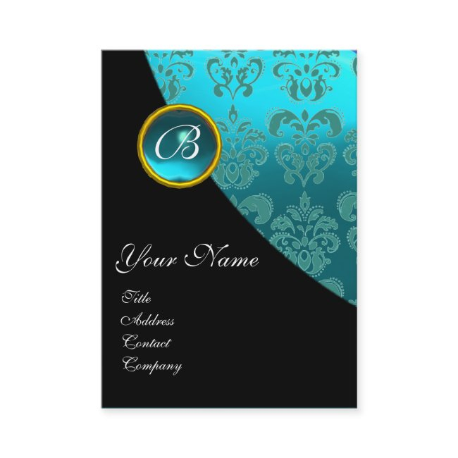 Black Red Blue Bicycle Wedding Damask Monogram Business Invitations