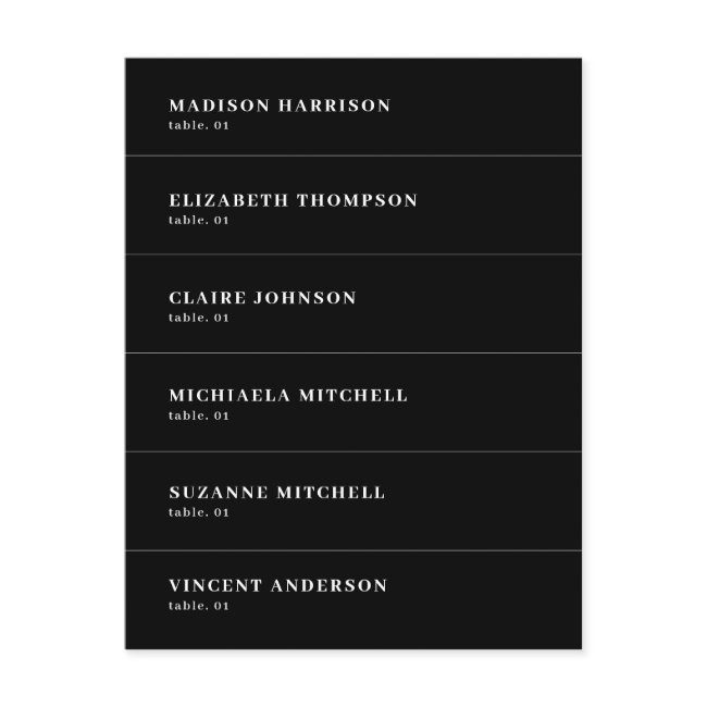 Black Wedding Name Place Invitations Diy