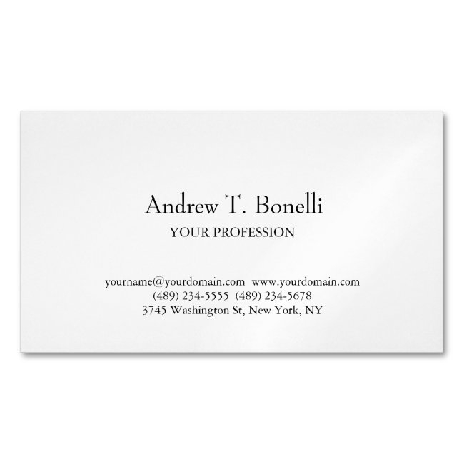 Black White Elegant Plain Simple Business Invitations Magnet