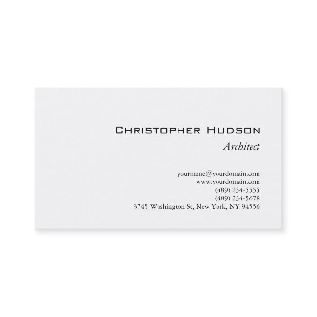 Black White Simple Plain Architect Business Invitations