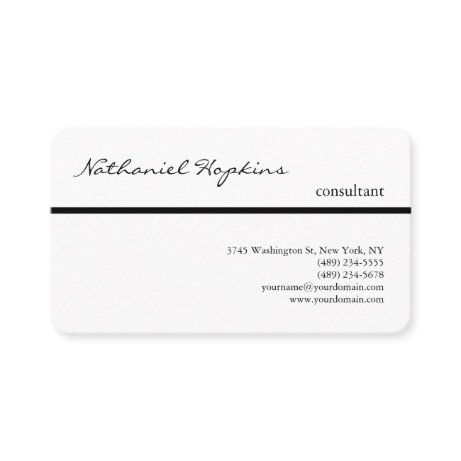 Black White Trendy Handwriting Plain Modern Business Invitations