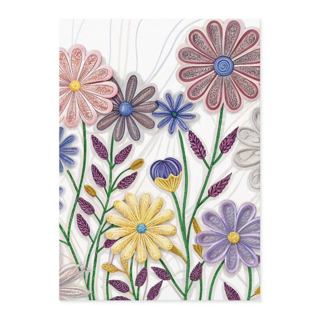 Blooms In Paper & Thread: 3d Quilled Wildflower Invitation