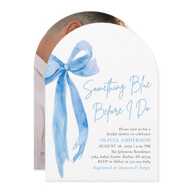 Blue Bow Something Blue Before I Do Bridal Shower Invitation