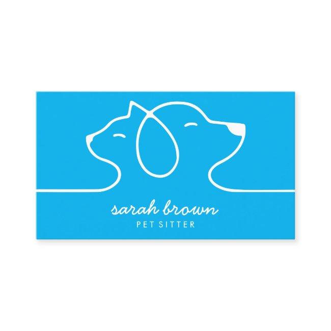 Blue Cat Dog Line Logo Petsitter Business Invitations