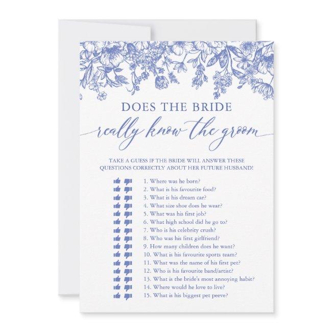 Blue Does The Bride Really Know The Groom Game Invitation