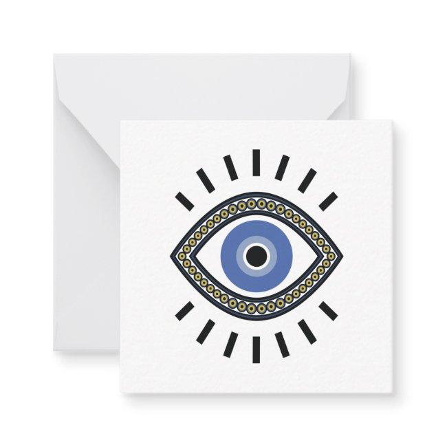Blue Eye Protection Bead Amulet Greek Tradition Note Invitations