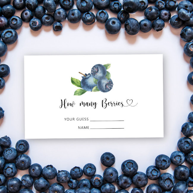 Blueberry - Baby Shower Guess How Many Berries Enclosure Invitations