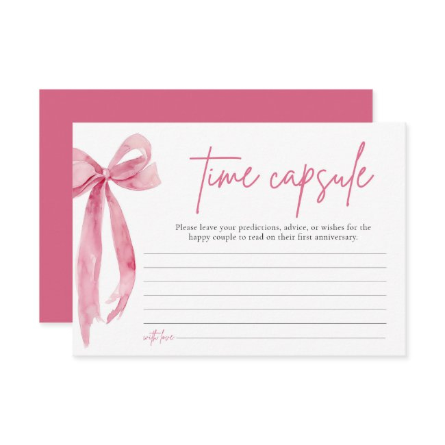 Blush Pink Bow Bridal Shower Time Capsule Invitations