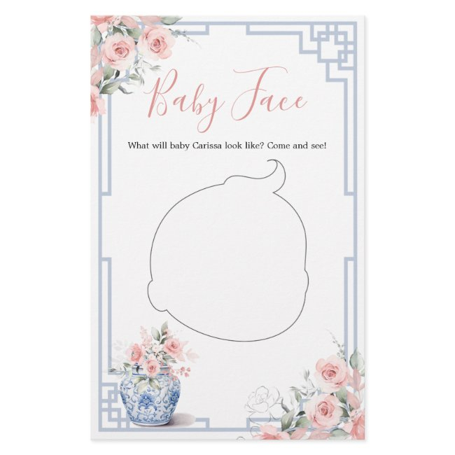 Blush Pink Chinoiserie Ginger Jar Shower Baby Face