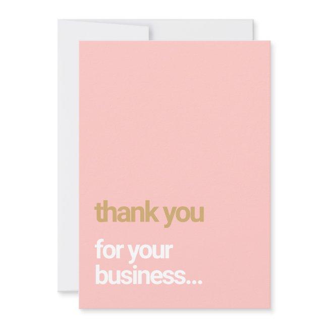 Blush Pink Thank You Customer Appreciation Insert Invitation