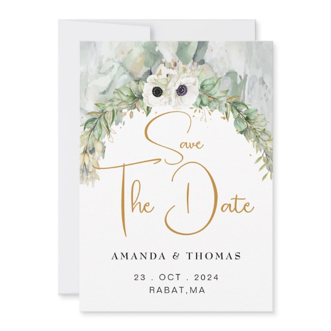 Bohemian Lush Greenery Arch Summer Garden Gold Save The Date